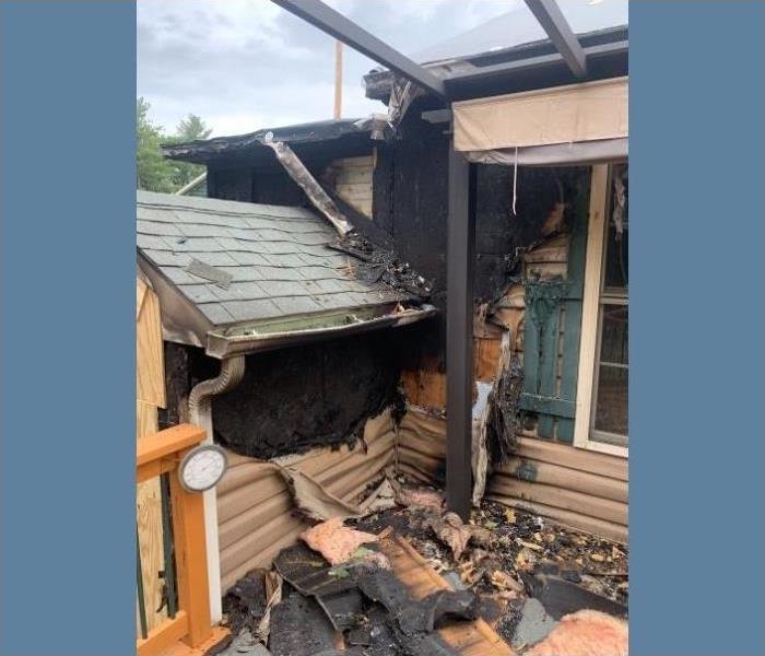 The back deck of this Saratoga home suffered from fire damage.