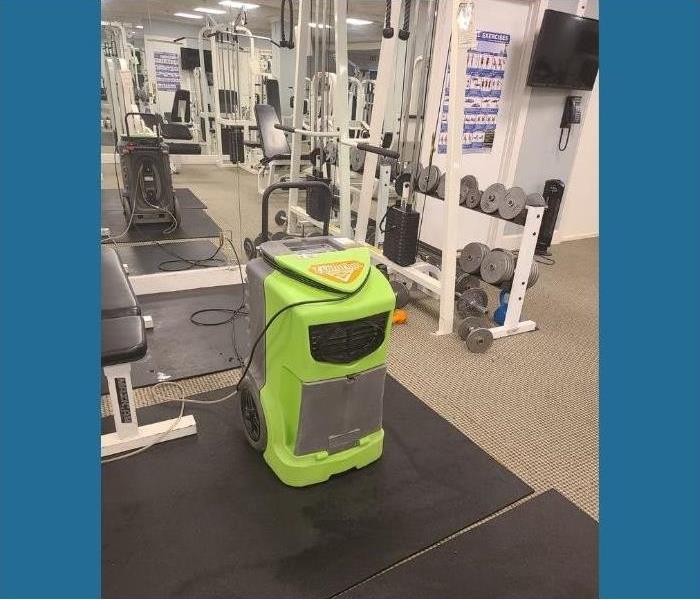 A gym in Saratoga with a SERVPRO dryer.